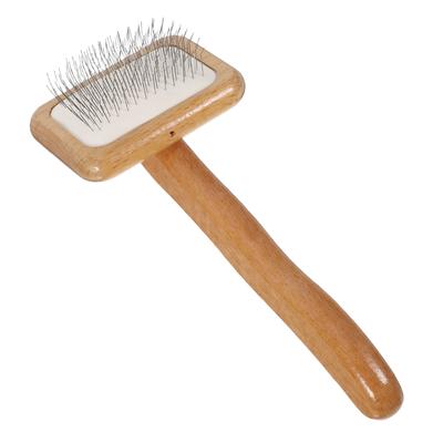 Natural Beech Wood Dog Grooming Brush Self Cleaning Detangler Comb For Poodles Golden Retrievers Gentle On Skin Tangle Remover Pet Fur Brush Tool
