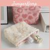 Plush Heart Pattern Travel Makeup Bag With Zipper For Women And Gift Use