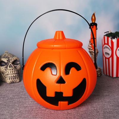 Halloween Candy Bucket Trick or Treating Pumpkin Bucket Storage Basket Portable Halloween Candy Bowl Child Snack Holder for Party Favors