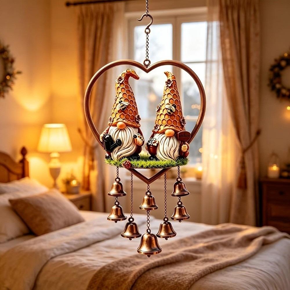 Santa Claus Christmas Wind Chime Home Decor Elk Metal Wind Chime Acrylic 2D Flat Christmas Hanging Ornament Window