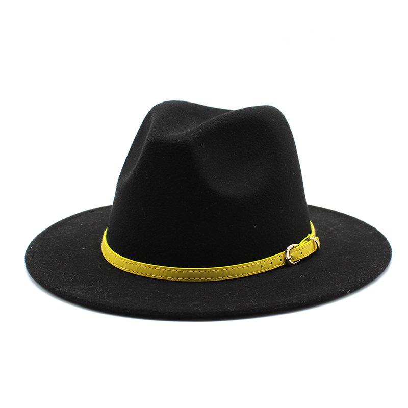 Men'S And Women'S Woolen Top Hats, Flat-Brimmed Big-Eave Hats, Jazz Hats, Felt Hats.