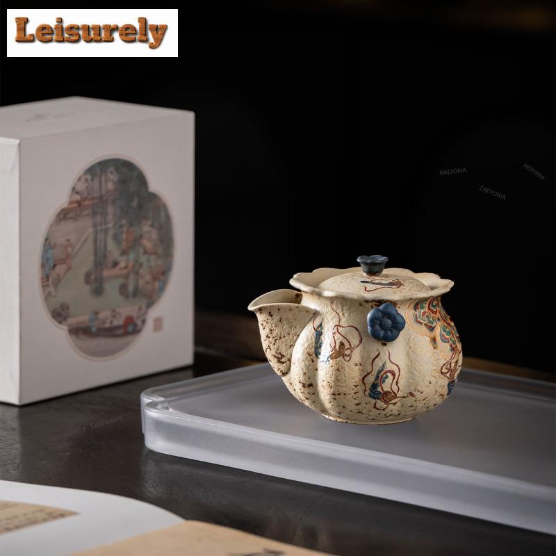 HOYIHM 111ml Dunhuang Apsaras Teapot Vintage Tea Infuser Pot Tea Maker Kettle With Ball Hole Chinese Tea Chinese Tea Set Gifts