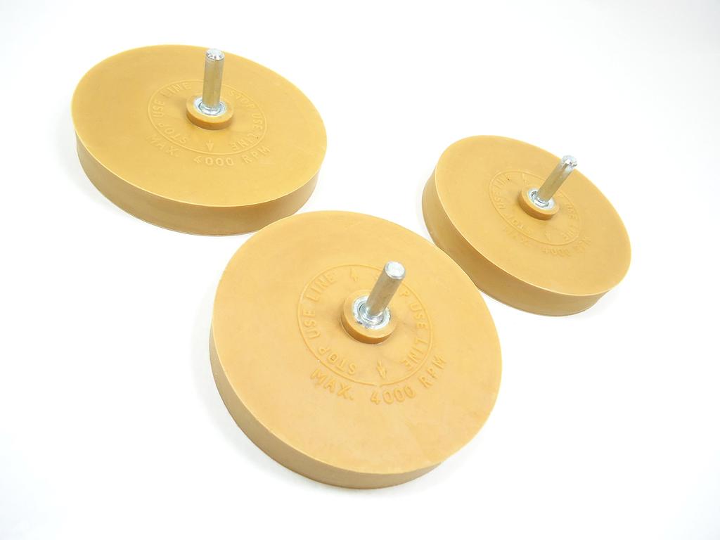 Set of 3 Rubber Tracers, Compatible with Electric Drills and Air Drills, for Removing Vehicle Inspection Stickers, Body Stickers, and Rubber Seals