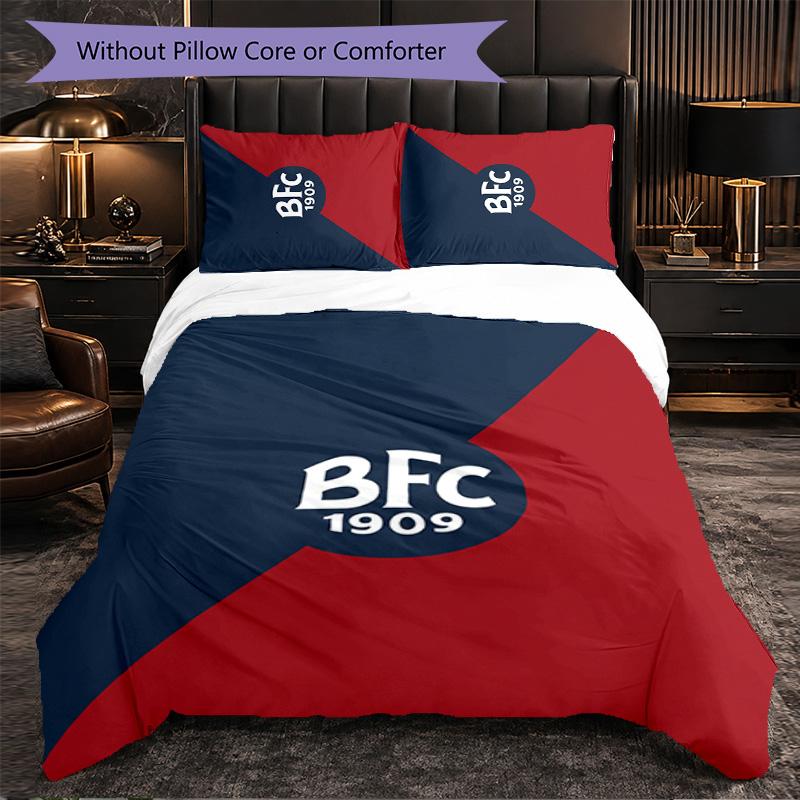 Bologna FC Themed Bedding 3Pcs Duvet Cover Set Decorative Bed Linen For Teen Room Home Decoration
