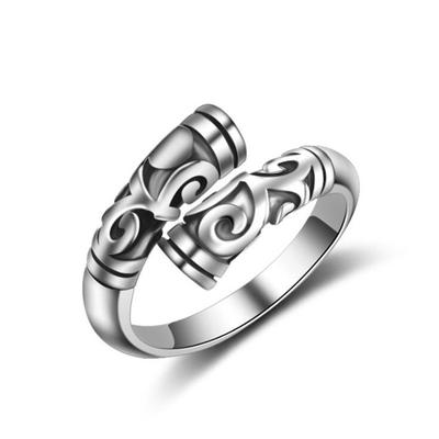 Nové módní těsné kouzlo wukongova zbraň 925 sterling silver šperky zlatý kruh hůl mrak vzor květina otevírací prsteny xzr011