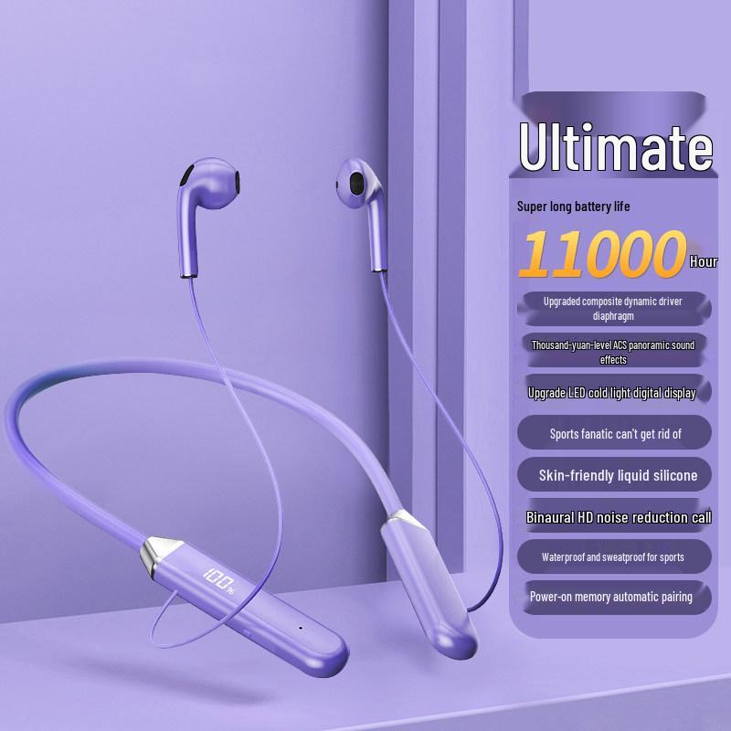 2026 Wireless Neckband Bluetooth Headphones - Comfortable for Long Wear, Unisex, Ideal for Sports, with Large Battery Life