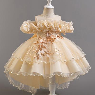 Fashion Flower Girl Dresses Weddings Lace Mesh Sleeveless Party Dress Kids Girl Summer Girls Party Dress