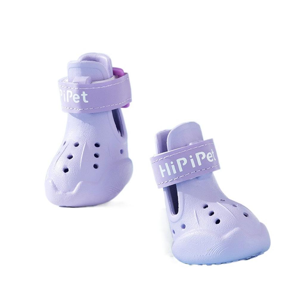 

4pcs/set Comfortable Waterproof Dog Shoes Breathable Anti-slip Dog Boots Dog Sandals Rainy Days 3 Yard-Non Luminous