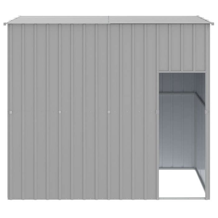 VidaXL Niche pour chien avec toit gris clair acier galvanisé, cage de chien, abri pour chien, cage pour animaux de 172372