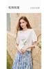 Fragrant Shadow Dopamine Printed White T-shirt for Women, 2026 Summer New Edition, Lyocell Loose Casual Short Sleeve Thin Top