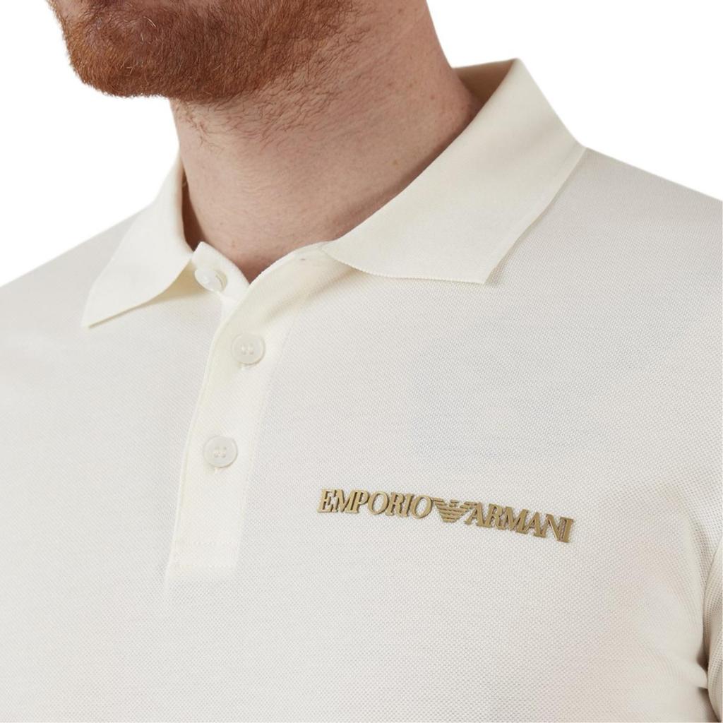 EMPORIO ARMANI SS22 Polo Shirt Men's Ecru 3L1F8P-1JX5Z-F119