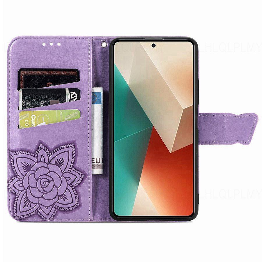 Butterfly Leather Flip Case For Xiaomi 15T Redmi Note 14S 14 Pro Plus 5G Poco X7 M7 F7 Ultra C85 15 15C A5 13X Wallet Cover