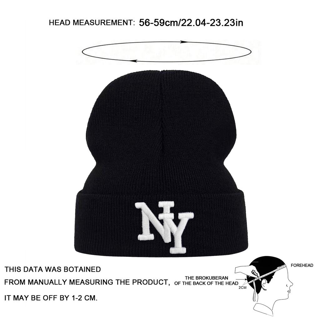 Letter Embroidery Cotton Beanies Hat Winter Warm Men's and Women's Knitted Hats Leisure Sports Skiing Cap Wild Caps