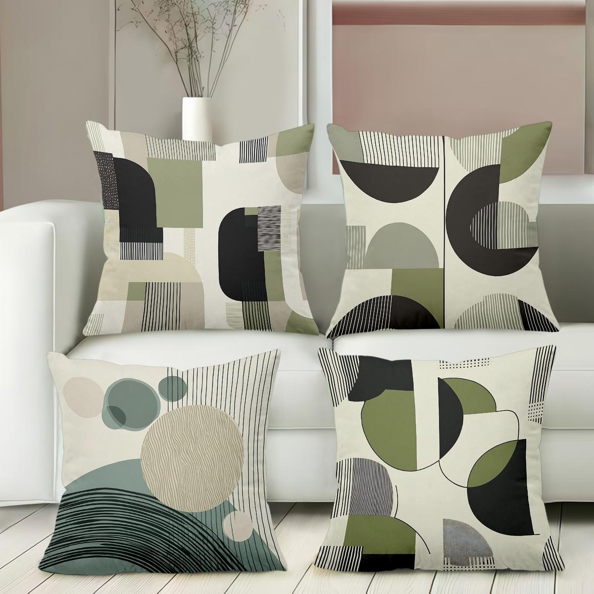 Panika Chen Unisex Modern Geometric Patterned Throw Pillow Cushions Polyester Pillowcase, Sofa Decorative Cushion Cov Headboard Pillow