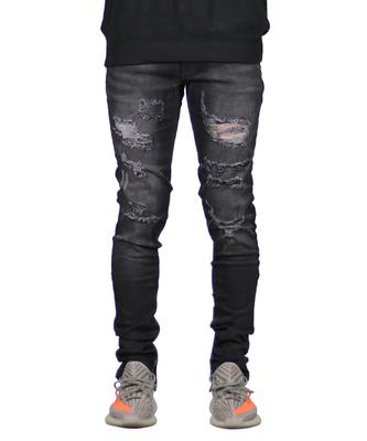 Haipeodenim Black Gao Zipper Jeans