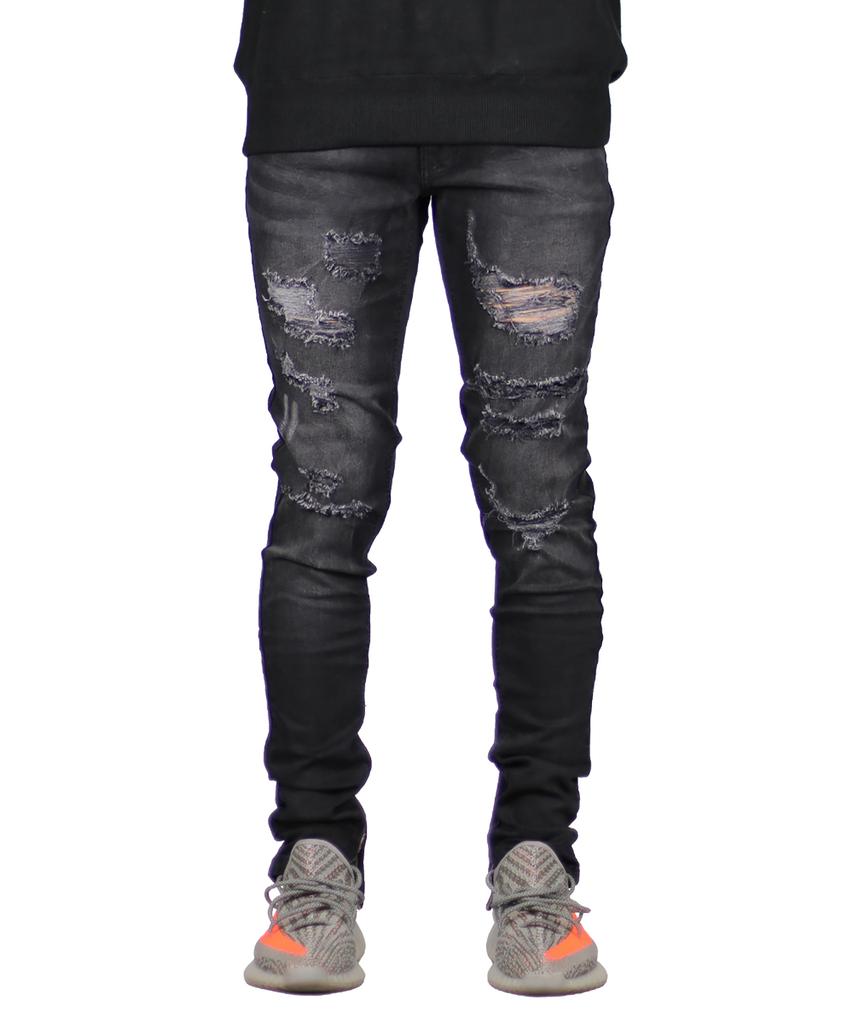 Haipeodenim Black Gao Zipper Jeans