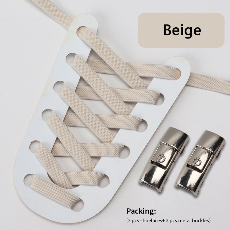 New No Tie Shoe Laces Press Lock Shoelaces Without Ties Elastic Laces Sneaker Kids Adult 8MM Widened Flat Shoelace for Shoes