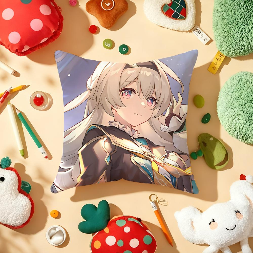 Anime Game HHonkai Impact Cushion Cover Plush Fabric Soft DoubleSided Printed Sofa Warm Winter Home Gift Pillow Cover