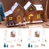 Miniature Wood Doll House Christmas Doll House Assembly Kits with Accessories and Safe LED Lighting for Kids Creative Play