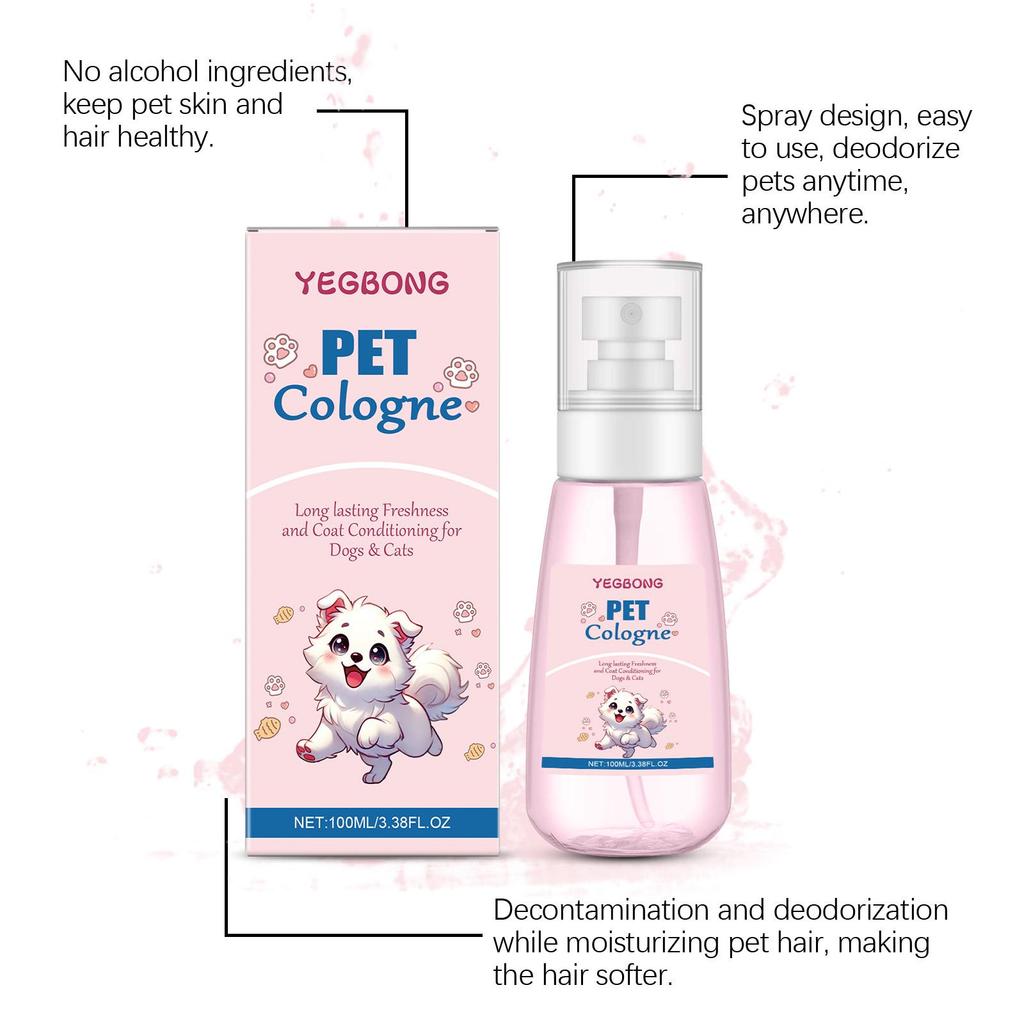 YEGBONG Pet Odor Eliminator Spray - Eliminates Pet odor/Long-lasting fragrance/Air Freshener spray/Cat deodorizer/Dog Deodorizer Spray 100ml