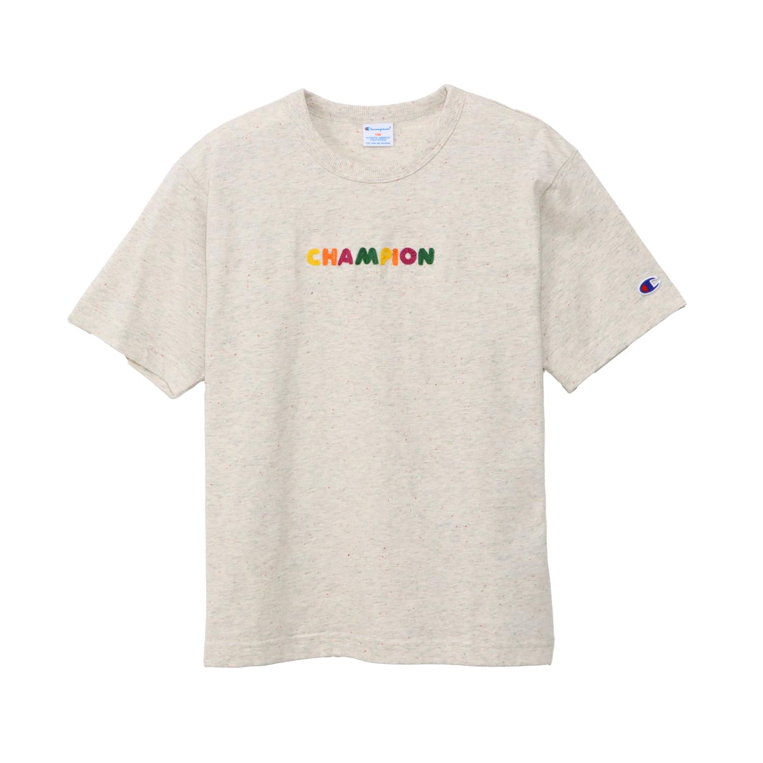 

Champion Short Sleeve Cotton Graphic Rubber Binder Short Sleeve Girls Kids T-Shirt, Oatmeal, CK-B320, USA, RelaxFit, Logo, Print, Neck, T-Shirt,