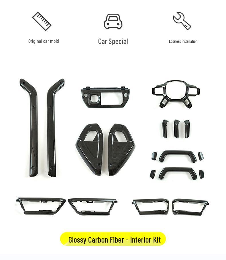 Carbon Fiber Interior Upgrade Kit for 20-26 Land Rover Defender - Easy Install, Non-destructive 