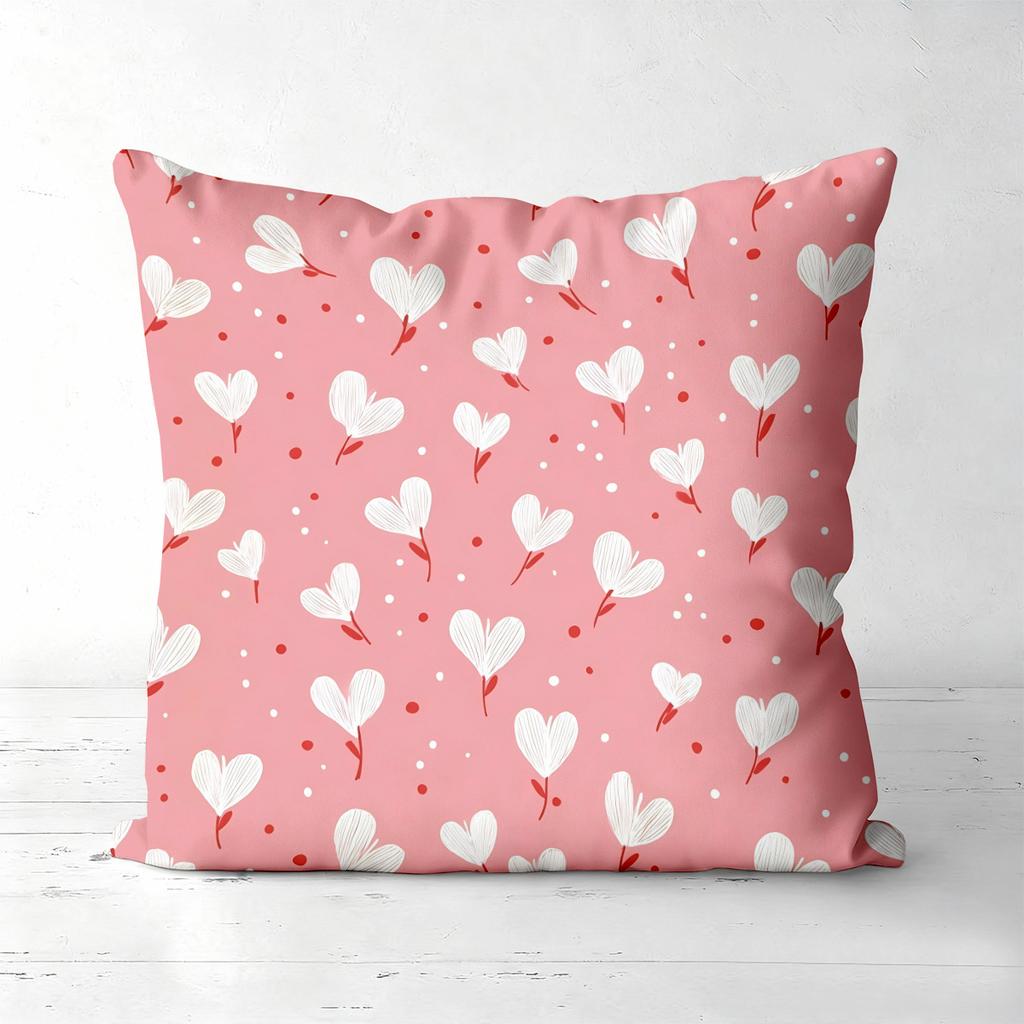 Valentine'S Day Pink Heart Throw Pillow Covers Pattern Cushion Cover Suitable For Sofa Bedroom Car Pillow Cover