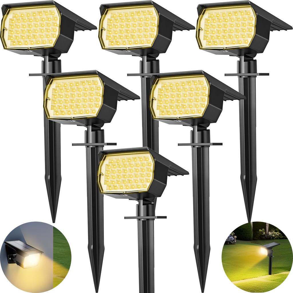 46 LED Solar Landscape Lights Outdoor IP65 Waterproof Solar Light with 3 Modes Solar Garden Spotlight for Yard Lawn Walkway