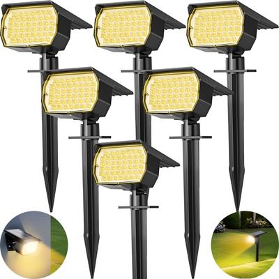 46 LED Solar Landschaftsleuchten Außen IP65 Wasserdichte Solarlampe mit 3 Modi Solar Gartenstrahler für Hof Rasen Gehweg