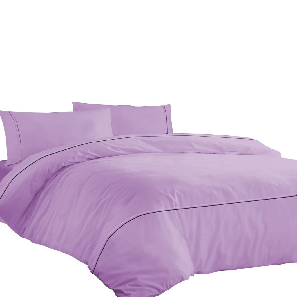 Aukščiausios kokybės 600TC egiptietiško medvilnės antklodės užvalkalų komplektas su stilingais horizontaliais kantais (3 vnt. rinkinys: 1 antklodės užvalkalas ir 2 pagalvių užvalkalai) - Kelių dydžių ir spalvų