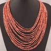 African Acrylic Beads Jewelry  Bohemia Necklaces Women Fashion Statement Multilayer Necklace