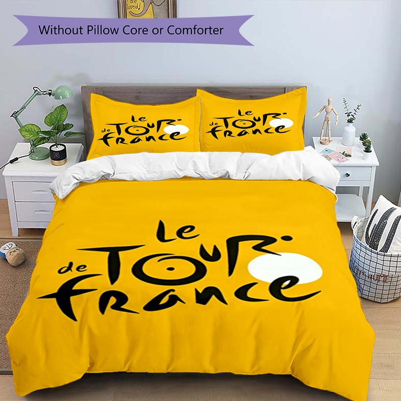 3pcs Tour de France Bedding Set Duvet Cover Closure Includes 1 Duvet Cover & 2 Pillowcases, Soft and Comfortable for All Seasons.