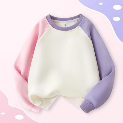 Girls' Raglan Sleeve Round Neck Sweatshirt - Fashionable Autumn/Winter Casual Top