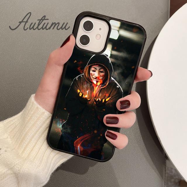Hacker Anonymous Phone Case for iPhone 11 12 13 14 Pro Max Mini XR XS SE 2020 7 8 Plus Samsung Galaxy S21 S22 Cover Shell Coque