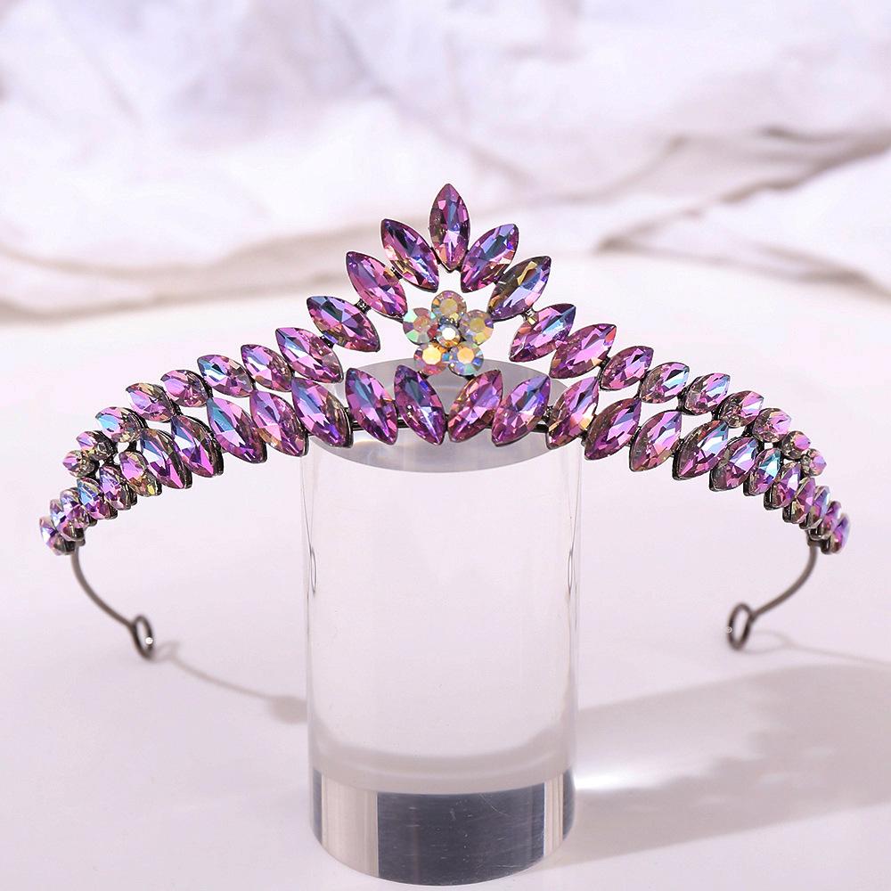 

DIEZI Baroque Vintage Multicolor Bride Crown Wedding Party Gift Queen Princess Bridal Crystal Tiaras Hair Accessories Headbands