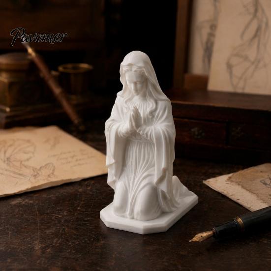 Office Desk Ornament Western Realistic Figure Ornament, Compact 3D Printed Sculpture, Matte White Detailed Character Model Durable PLA Statue, Stable