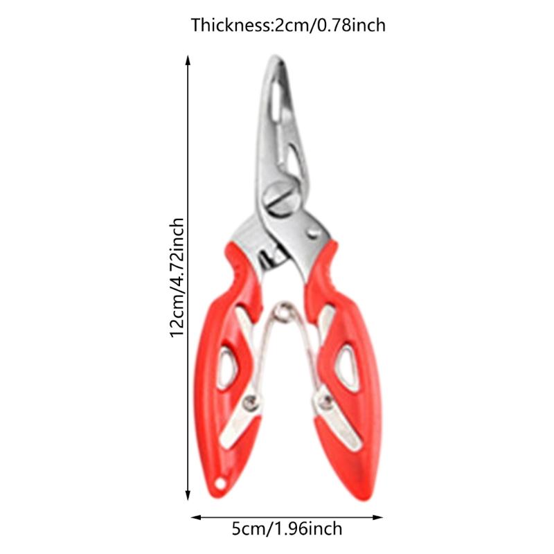 Fishing Plier Multitool Stainless Pliers Multifunctional Braided Fishing Line Cutter Split Rings Pliers with Safety Lock