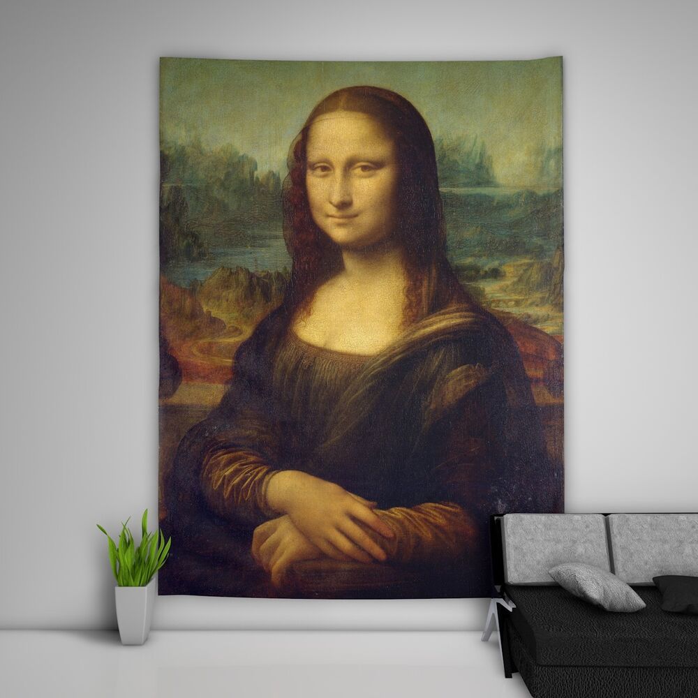 Mona Lisa tapestry wall psychedelic 75x100 чёрный