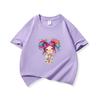 Kids Cotton T Shirt Colorful Rainbow Hair Girl Print Crew Neck Short Sleeve Tee Casual Boys Girls Summer Tops