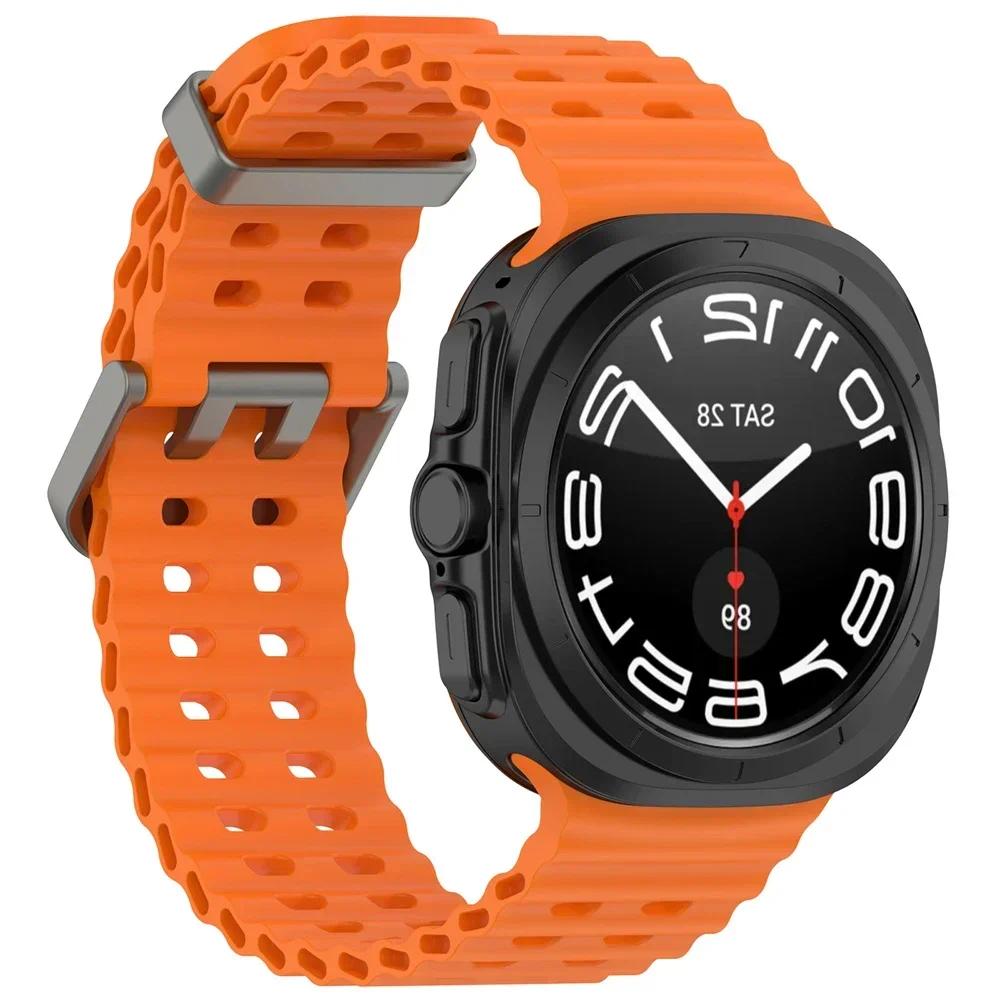 Silicone Strap For Samsung Galaxy Watch Ultra Band Watch 7 Ultra 47mm Bracelet Correa Watchband SM-L705F Watch Bands Accessories