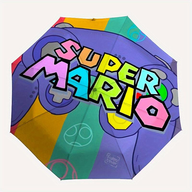 1PC Super Mario Game Console Automatic Open/Close Outdoor Umbrella Sturdy Iron Frame, Compact Travel Umbrella, Perfect Gift,  0829113