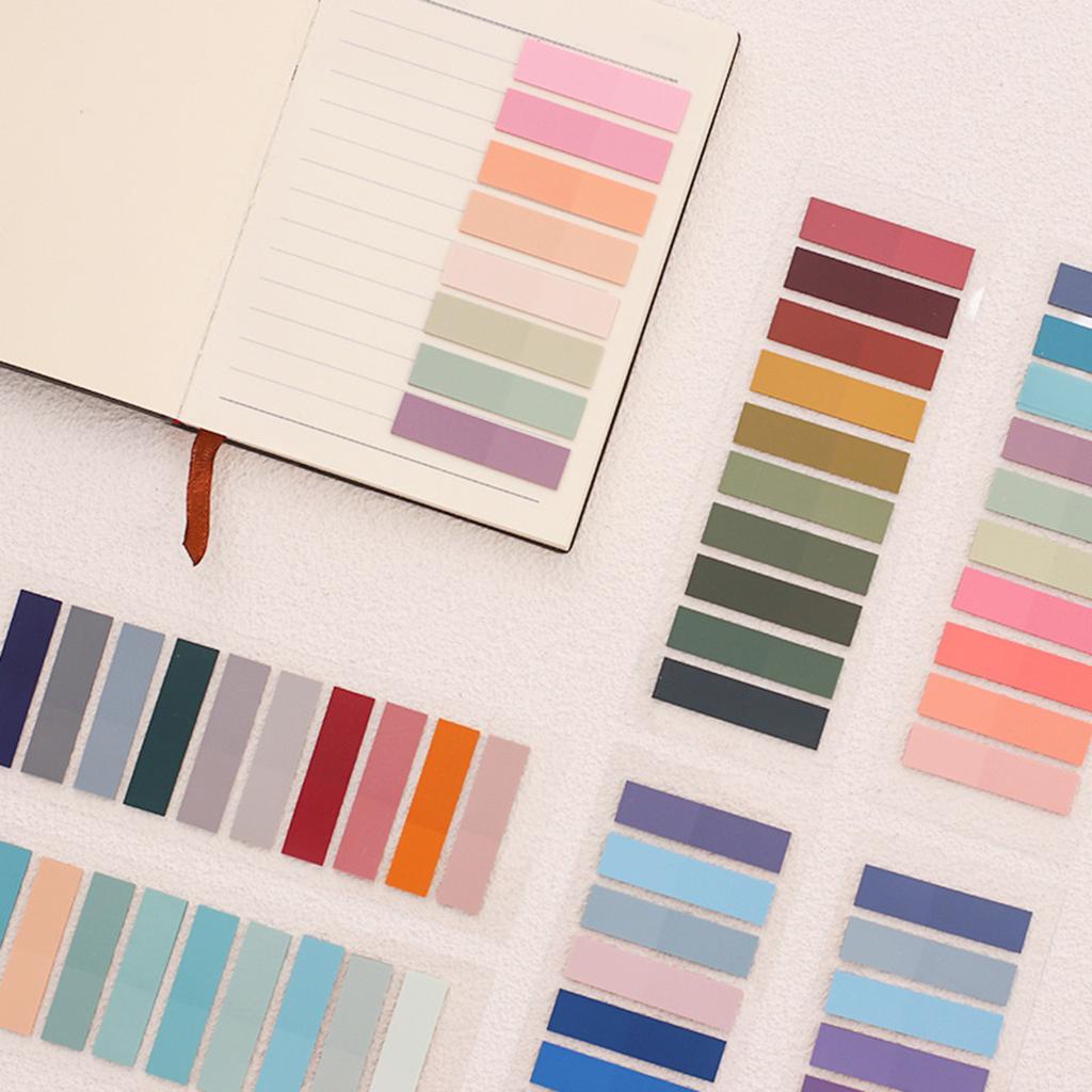 Multifunction Sticky Tabs Morandi Page Markers for Notebooks, MultiColored