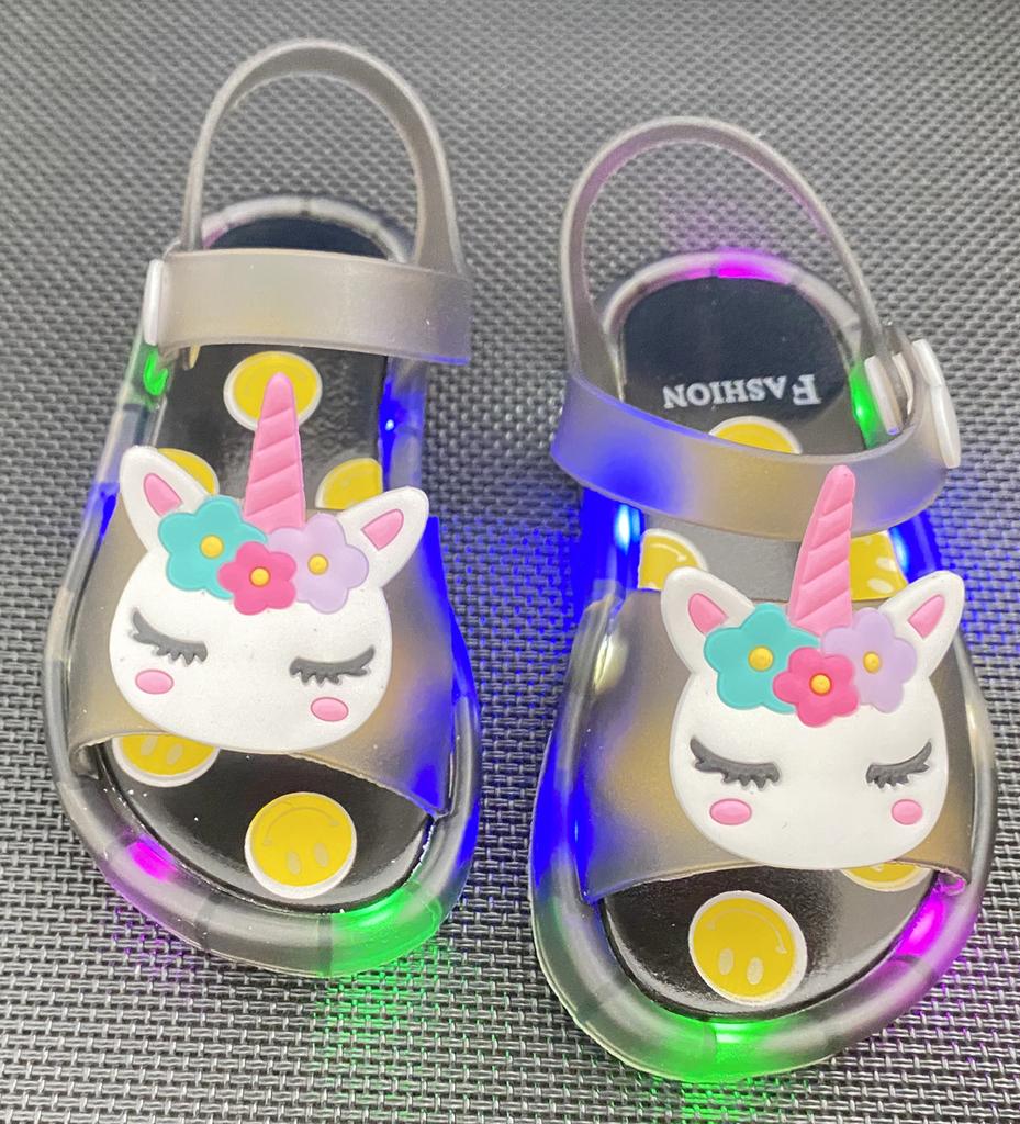 Mädchen Hausschuhe Kinder Einhorn LED Kinder Hausschuhe Baby Sandalen Kinderschuhe für Mädchen Jungen Leuchtende Schuhe Kleinkind