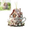 1ks/5ks Velikonoční ozdoby na šálek kávy Přívěsek na čokoládový hrnek zajíček 2D akrylový hrnek s horkým kakaem Jarní ozdoba pro dekoraci prázdninového domu