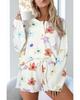 Azura Exchange Floral Henley Top and Shorts Set