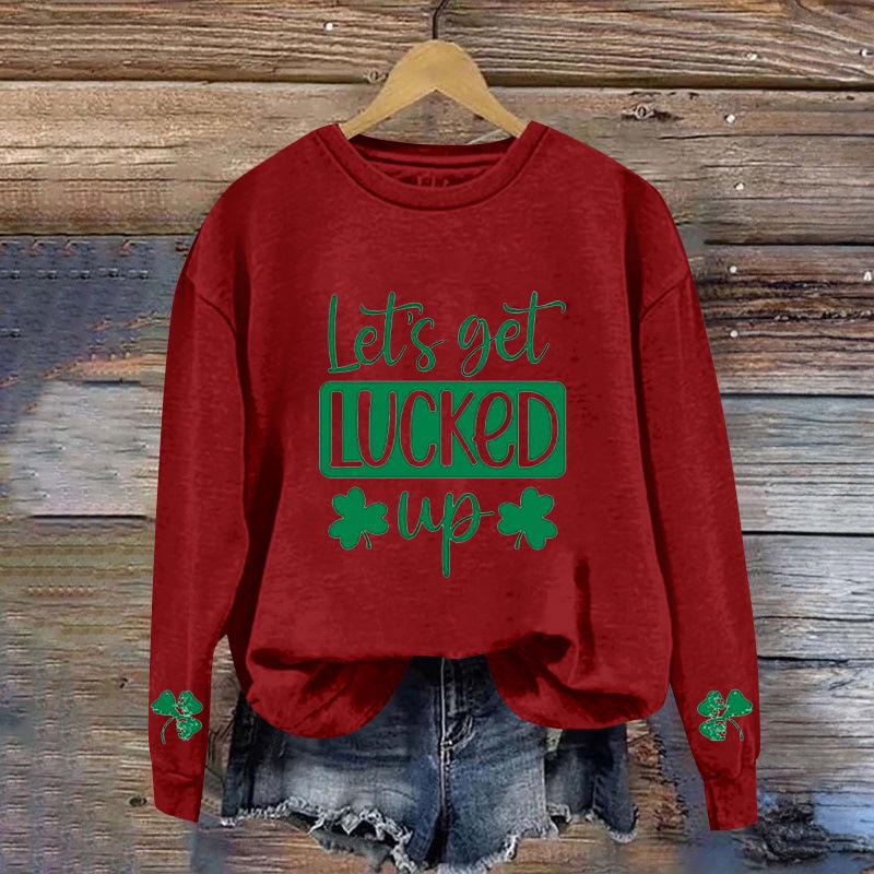 Unisex Simple Round Neck Letter Print Sweatshirt
