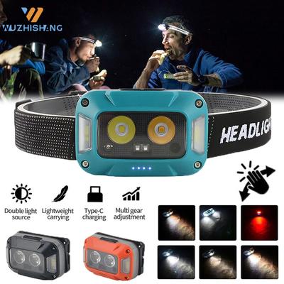 Starkes Licht LED Stirnlampe Wiederaufladbar Outdoor Arbeitslampe Kopf Tragen Licht Radfahren Sensor Nachtangeln Laufen Stirnlampe