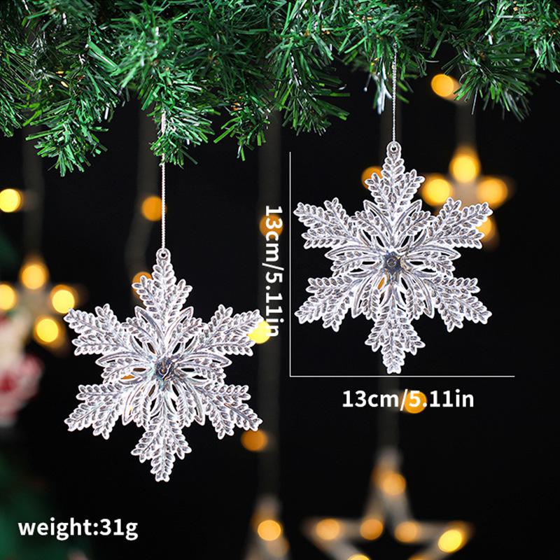 Christmas Xmas Tree Decoration Creative DIY Acrylic Hanging Ornaments Pendants Snowflake Snowman