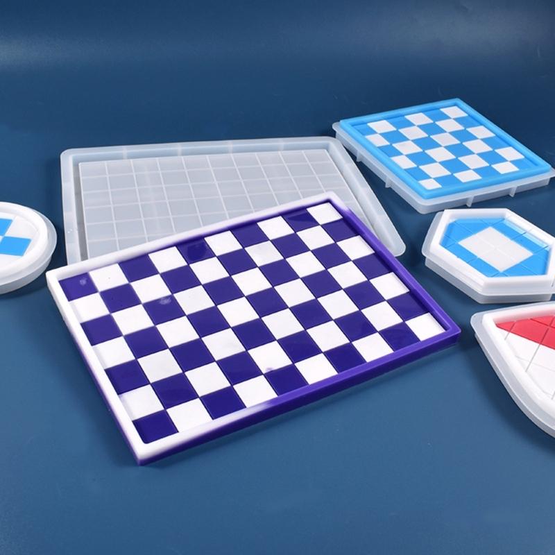 Chess Board Resin Mold Checker Game Board Silicone Mold 3D Chess Pieces Resin Casting Molds for DIY Jewelry Crafts