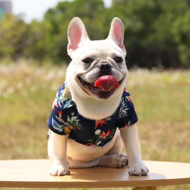 Pet Puppy Summer Clothes Hawaiian Holiday Beach Style Shirt For Small Medium Schnauzer Teddy Bear Pomeranian Cat Travel Clothing